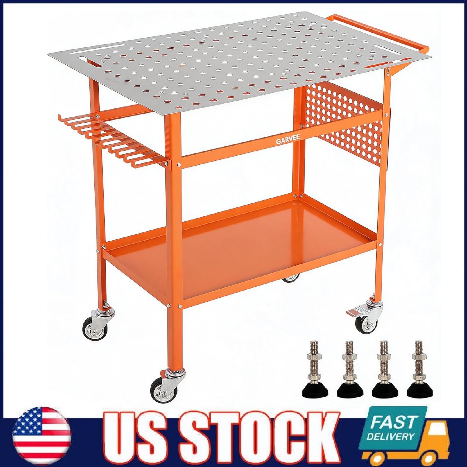 Welding Table 36"x24" Welding Table Workbench 800LBS with Fixture Holes & Wheels
