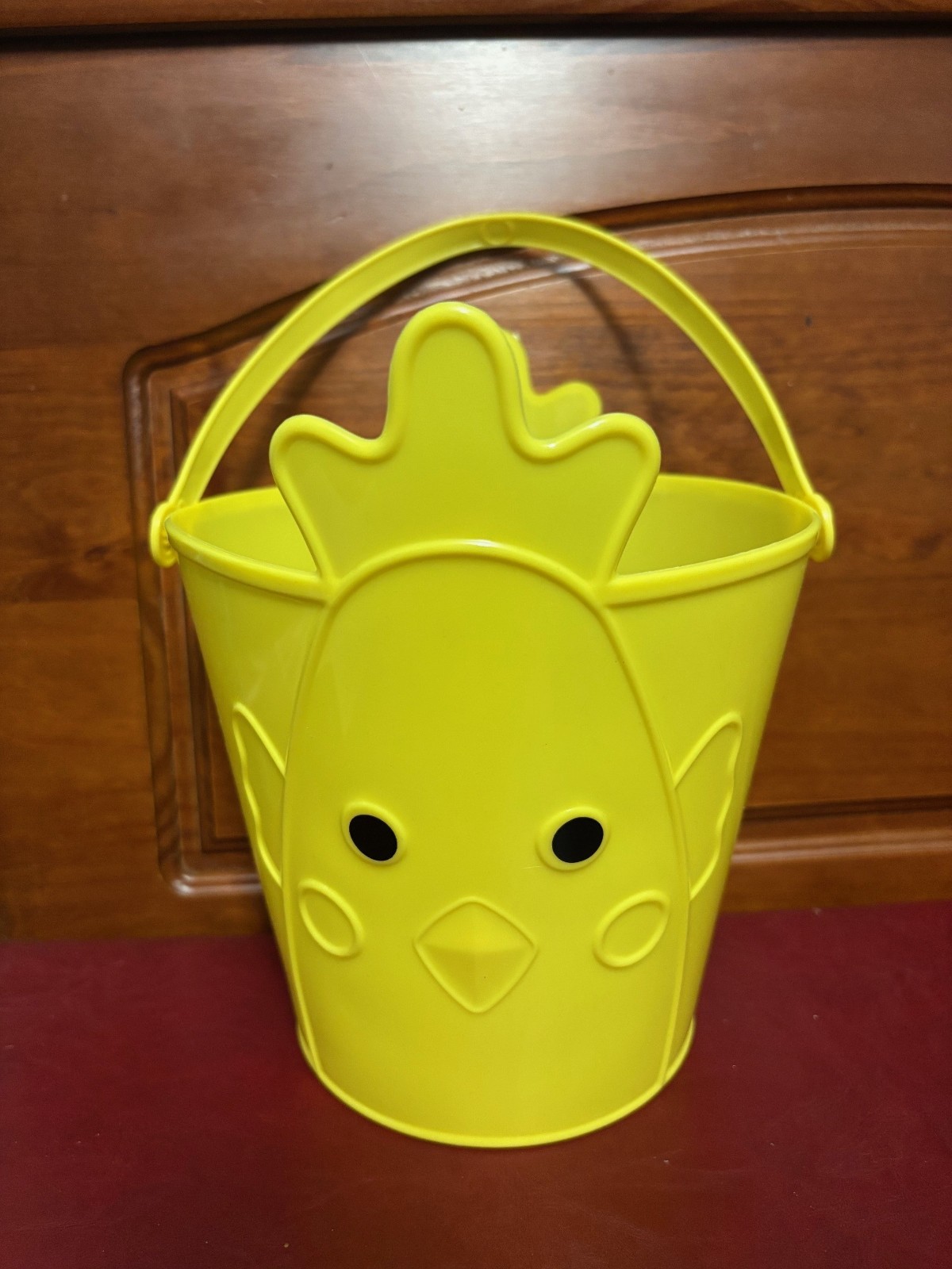 Happy Easter Chick Themed Bucket Plastic with Handle