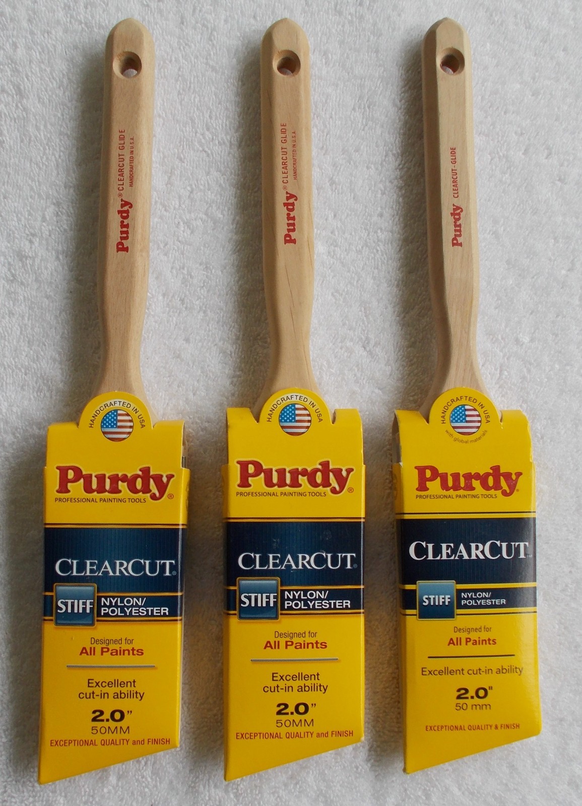 (3) NEW 2" Purdy Clearcut Glide Angle Paint Brush
