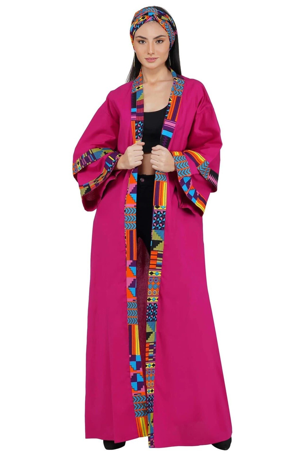 Ankara Long Kimono Jacket