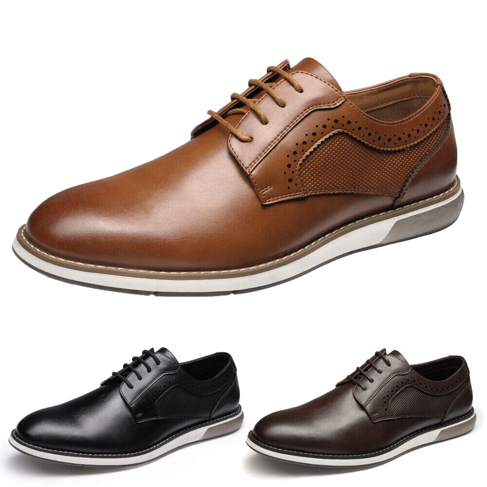 Men's Dress Shoes Formal Derby Round Toe Oxford Business Casual Shoes