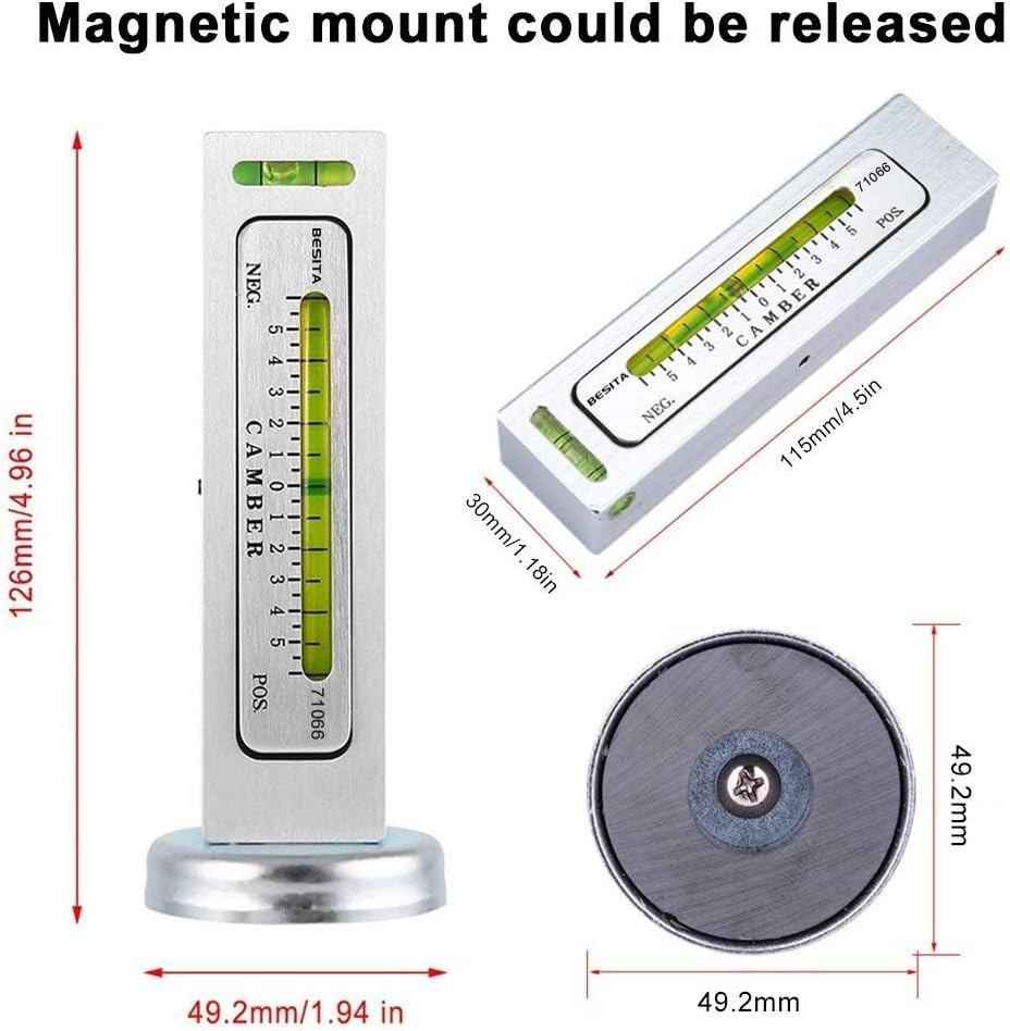 Adjustable Magnetic Gauge Tool Camber Alignment Tool Strut Wheel Alignment To...