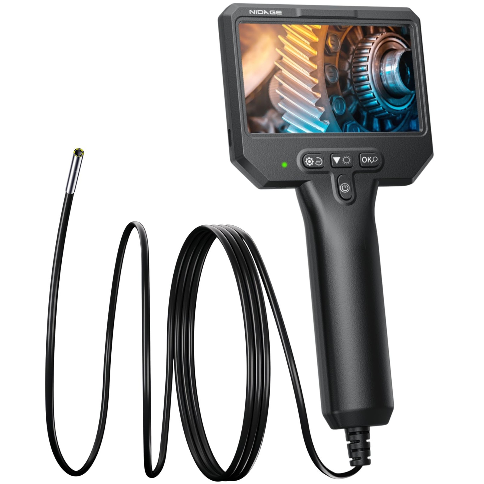 NIDAGE 3.9mm Endoscope Camera with Light, 1920P HD Borescope Inspection Cam