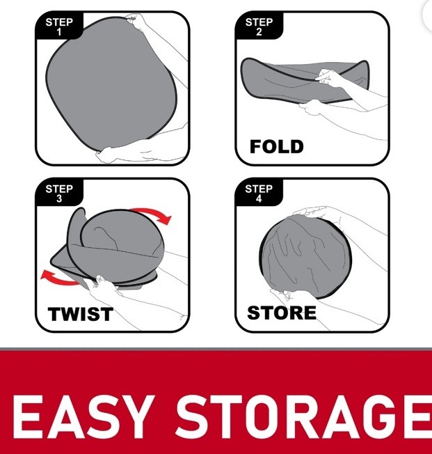 Genuine Dickies 2-Pc Magic Windshield Shade Archer White Foldable Sunshade Car