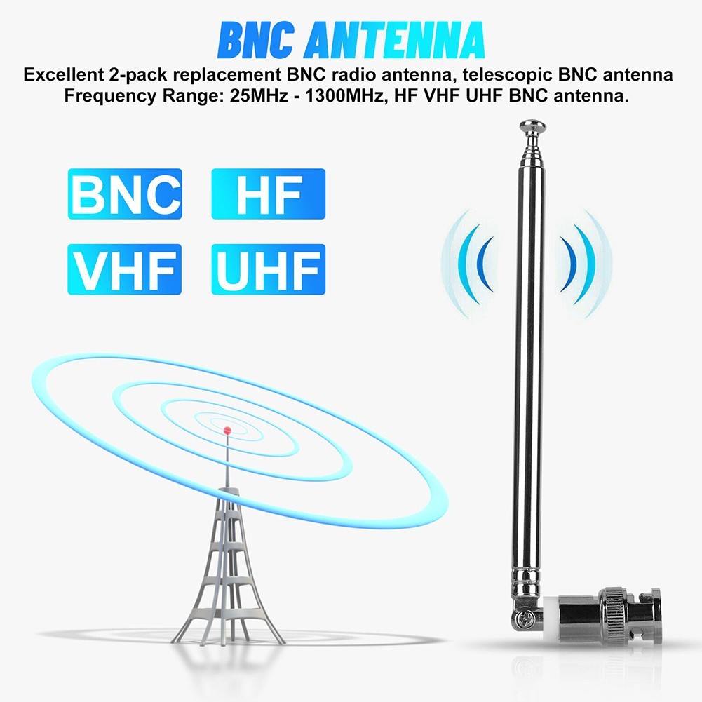 Optimized Signal Reception with Rotatable BNC For Radio Antenna (2pcs)