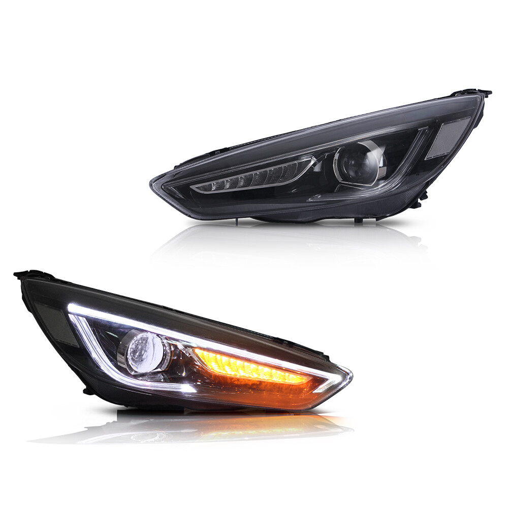 2015-2018 VLAND LED Projector Headlights w/Sequential Turn sig For Ford Focus