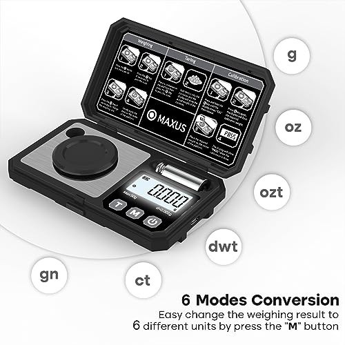 Precision Digital Milligram Scale 50g/0.001g, Calibration Weight & Reloading Acc