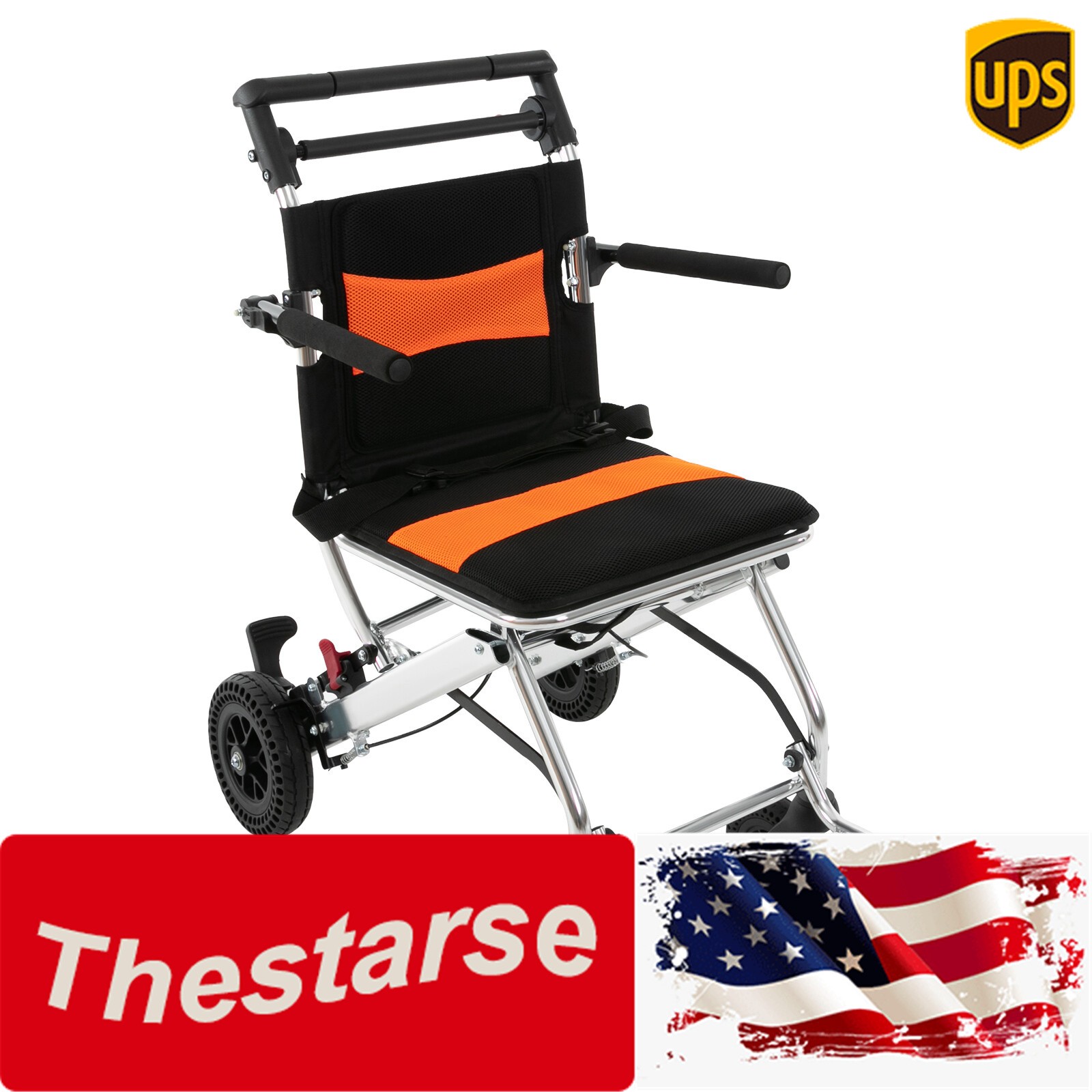 Portable Transport Wheelchair Ultra-Lightweight Foldable Travel Wheelchairs