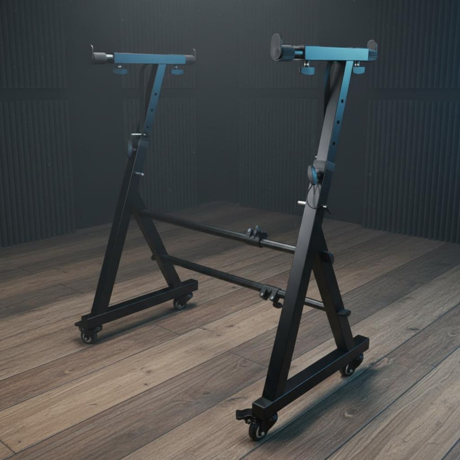 Rolling Keyboard Stand Sturdy Metal Frame Z-Shaped Piano Designed for Studio