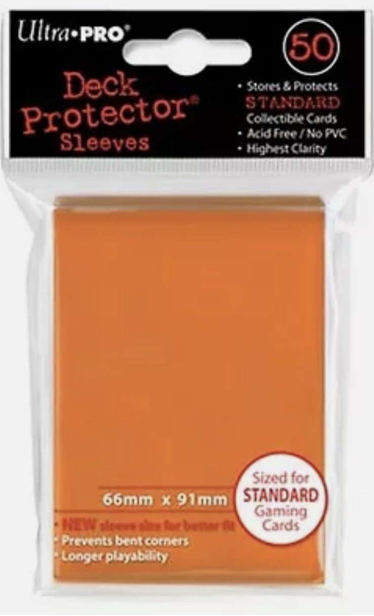 Ultra Pro Orange Solid Standard Deck Protector 50 Count [NEW] Card Game Play