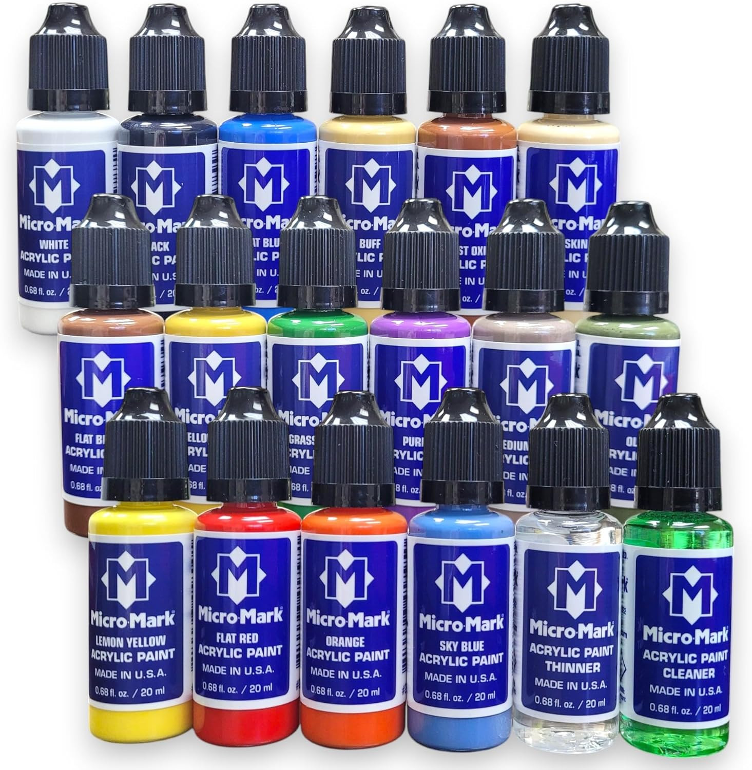 Basic Color Model Paint Set - High-Pigment Colors for Miniatures, Models, Wargam