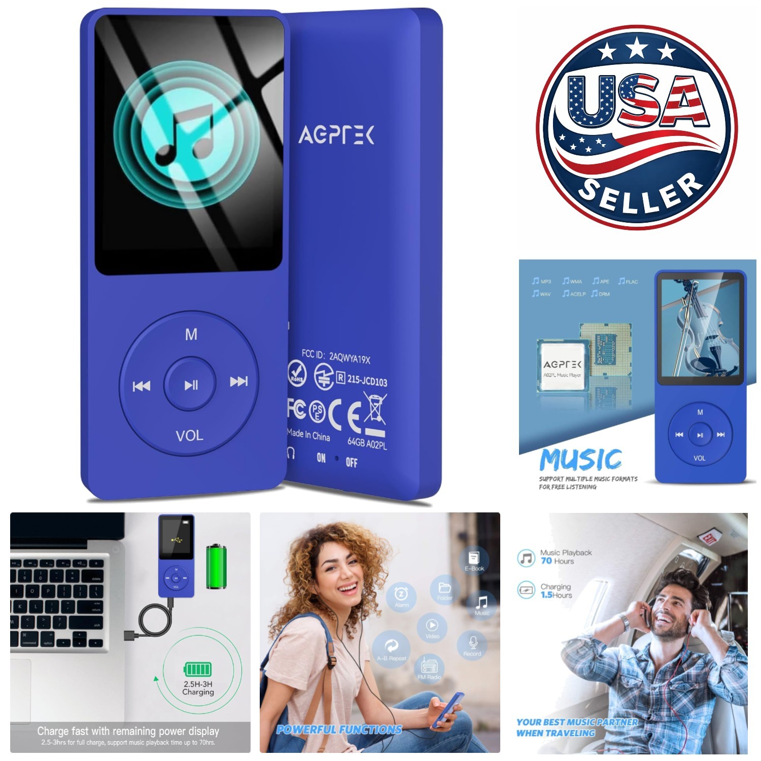 A02PL 64GB Lossless Music Player - 70 Hours Playback & Easy USB Transfer