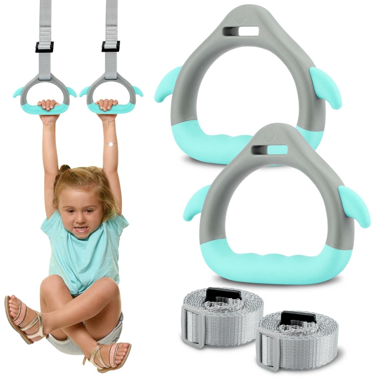 Gymnastics Rings for Kids Home Exercise, Fitness Children Trapeze Bar Pull Up...