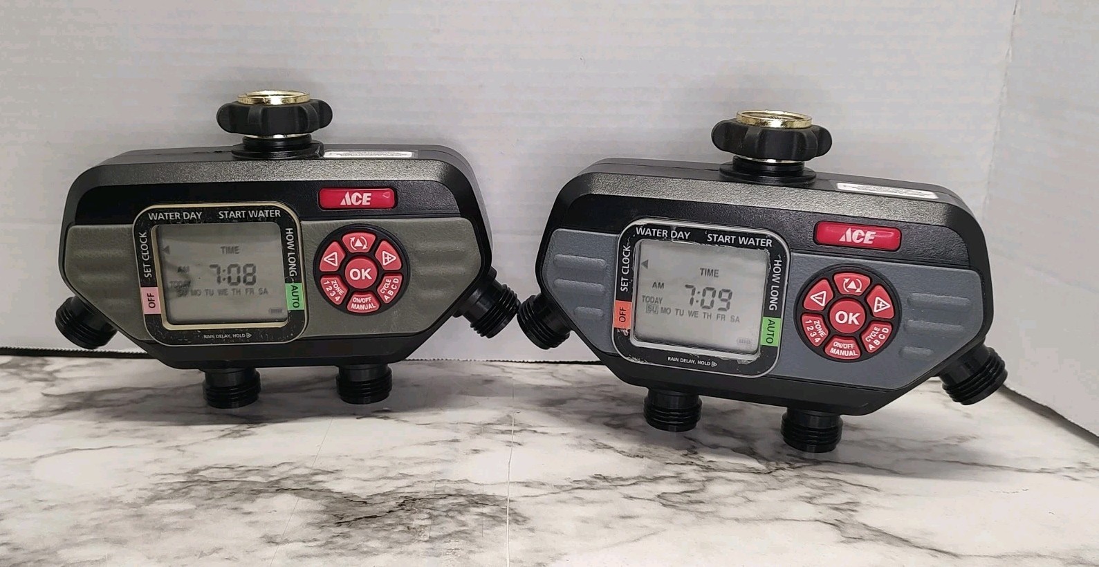 2x ACE 4-Zone Programmable Water Timer Lot Used