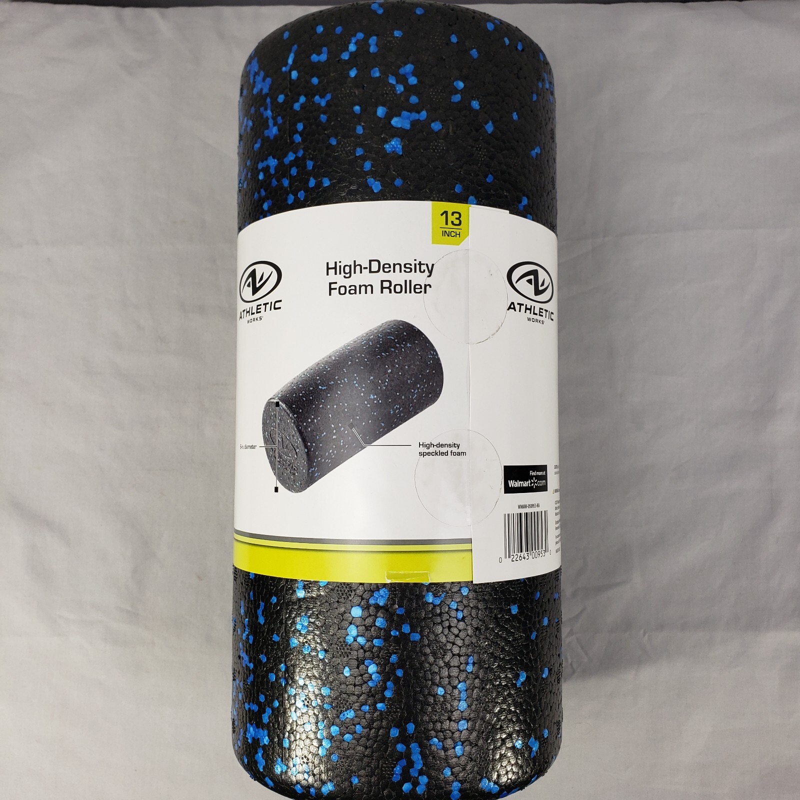 Athletic Works 13" Foam Roller High-Density 6" Diameter Yoga Pilates Therapy New
