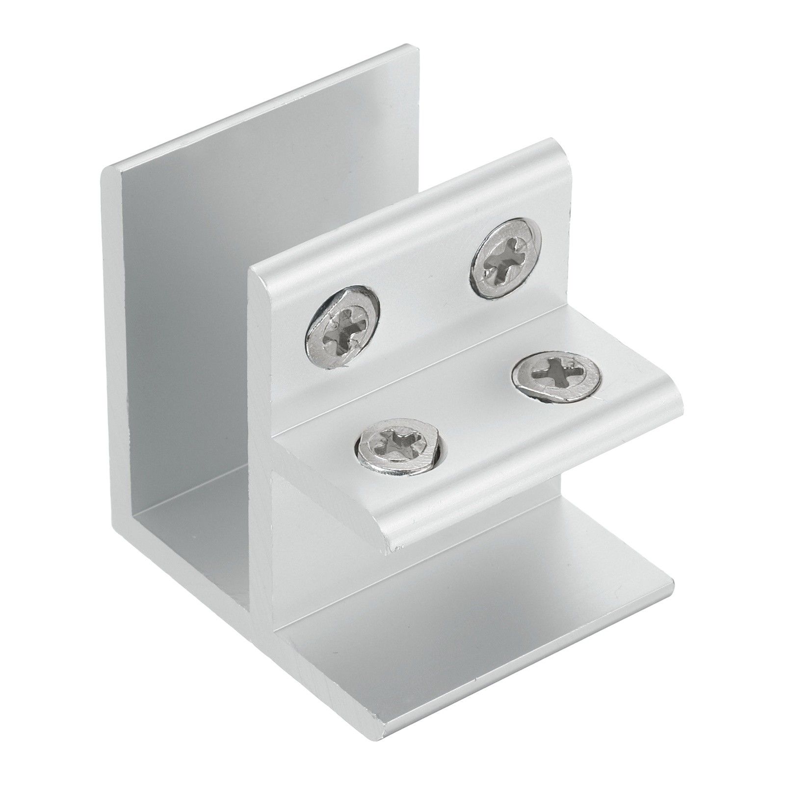 90 Degree Glass Clamp for 18-20mm Thick Adjustable Glass Support, Silver