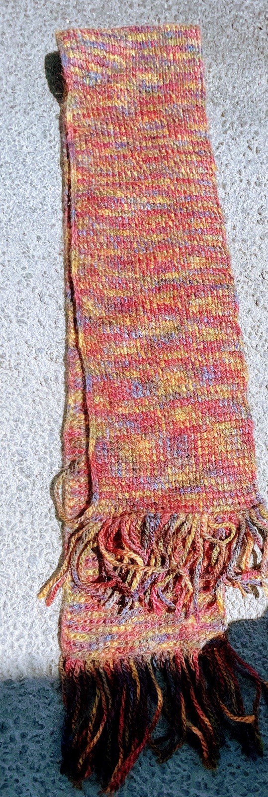 Handmade Crocheted Scarf Autumn Red, With fringe