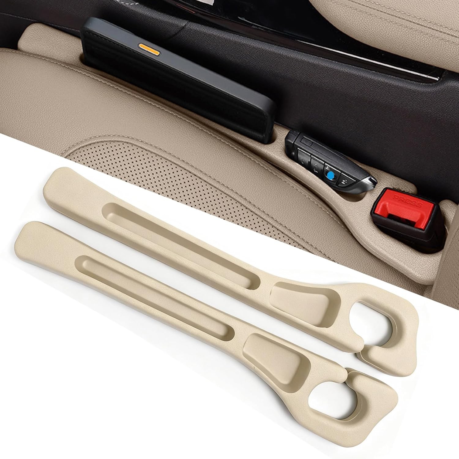 Car Seat Gap Filler Organizer of 2 - No Drop Seat Guard, Universal Car