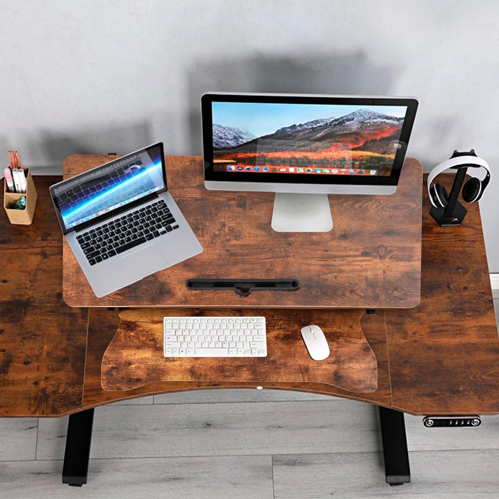 37" Height Adjustable Home Office Computer Desk Converter Stand Up Desk Riser