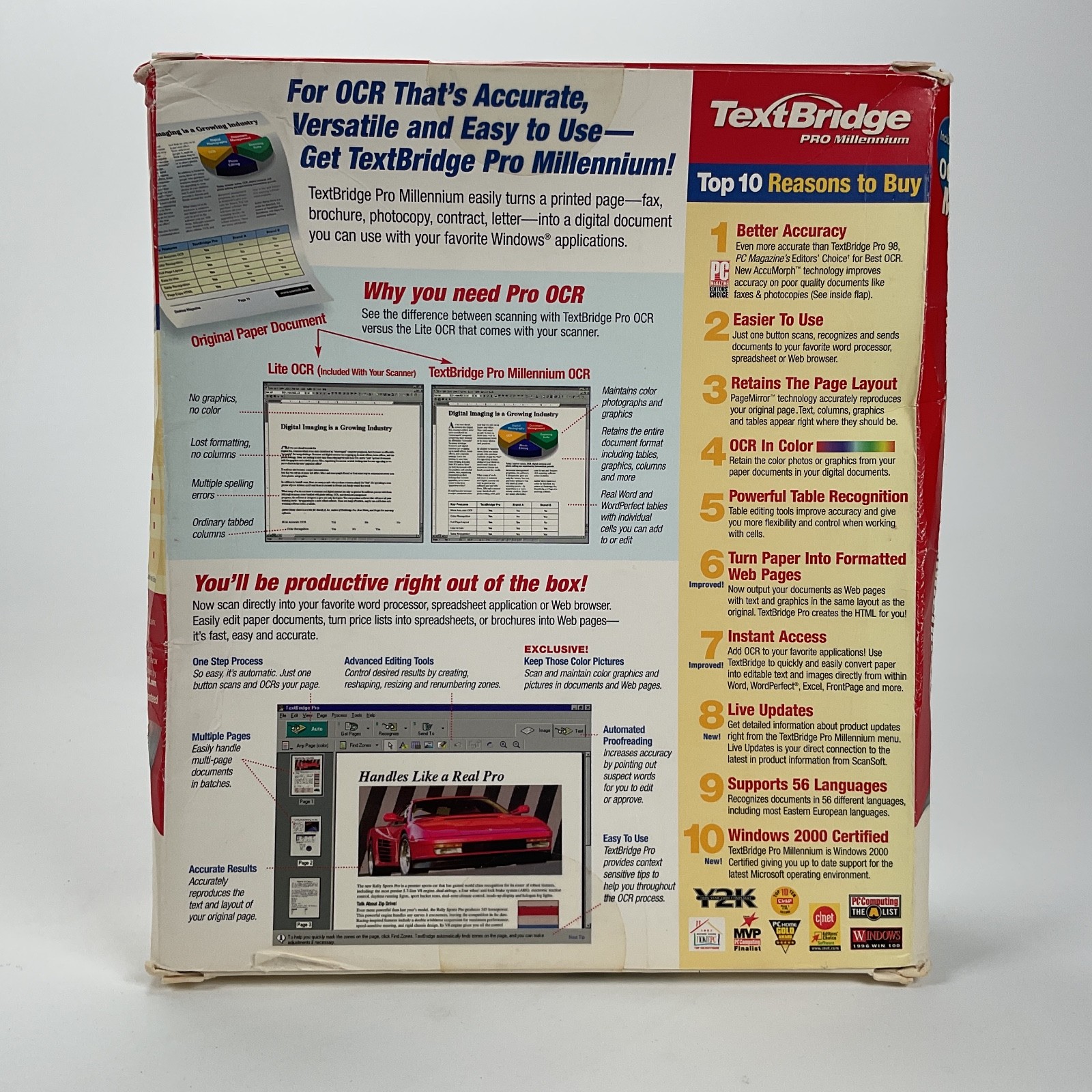 TextBridge PRO Millenium ScanSoft Vintage Computing - Factory Sealed Damaged Box