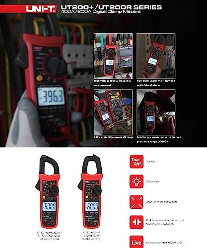 UNI-T Uni-Trend Multimeter clamp Meter UT204R, Multicolored