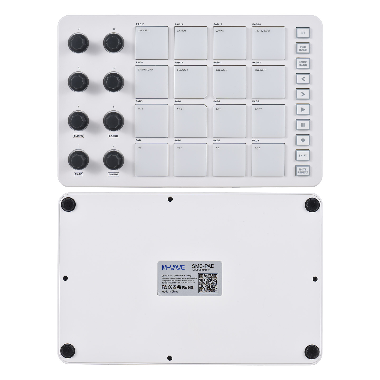 MIDI Controller Strike Pad 16 RGB Backlit Beat Pads 8 Assignable Knobs H7P3