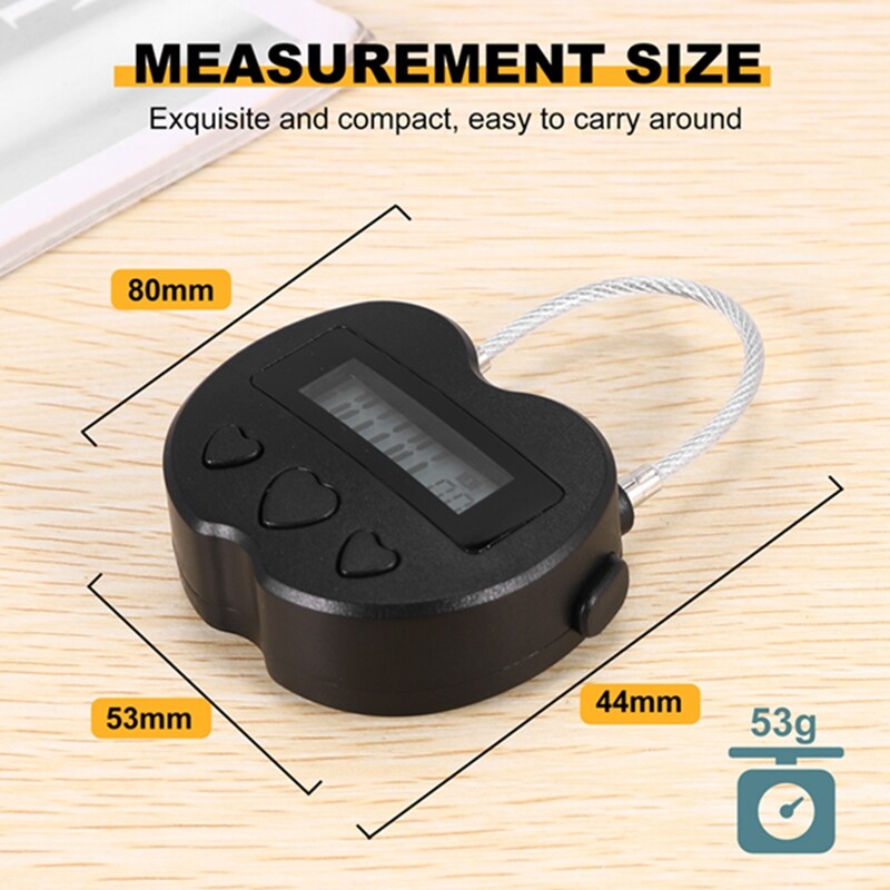 2X Black Time Locks LCD Display Time Lock Multifunction Travel Electronic Timer