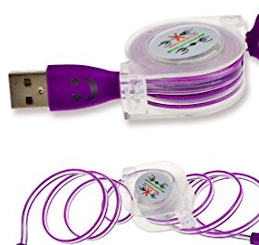 RETRACTABLE LED USB Data Sync Cable charger FOR iphone 6 plus 5S & ipod touch 5