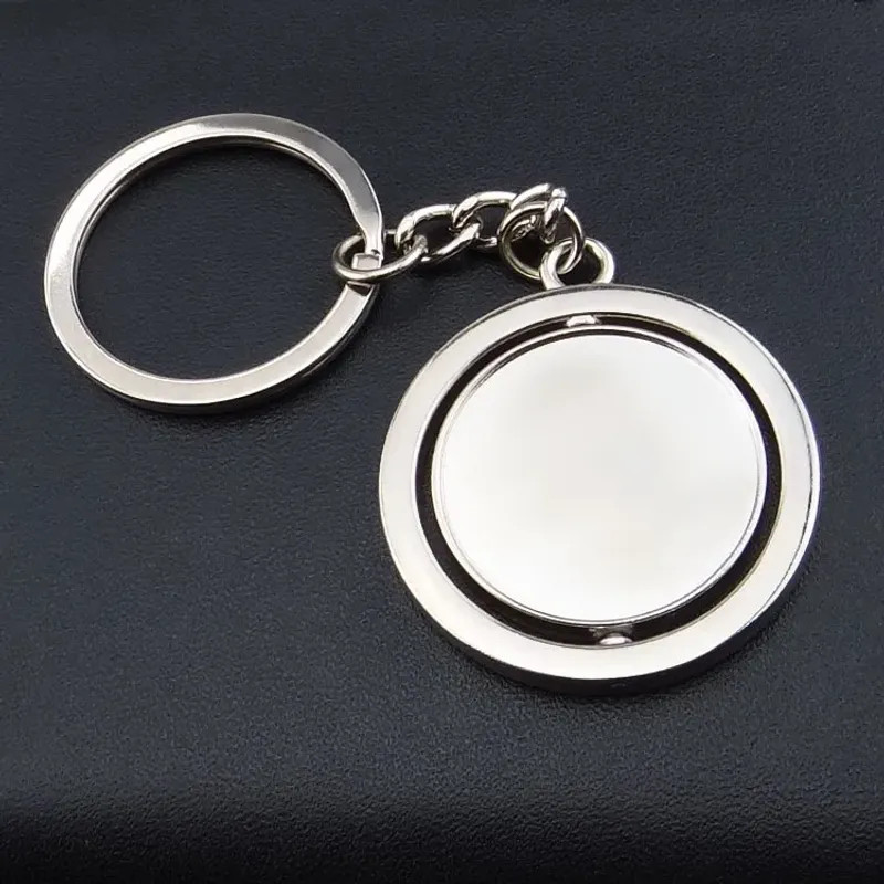 Metal Tag Keychain Round Blank 360 Rotating New Fashion Car Party Gift Jewelry