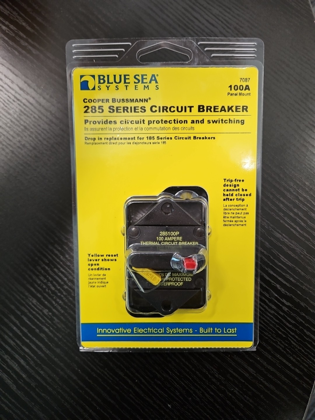 Blue Sea 7087 100A Circuit Breaker – 285-Series Surface Mount Marine/RV/12V