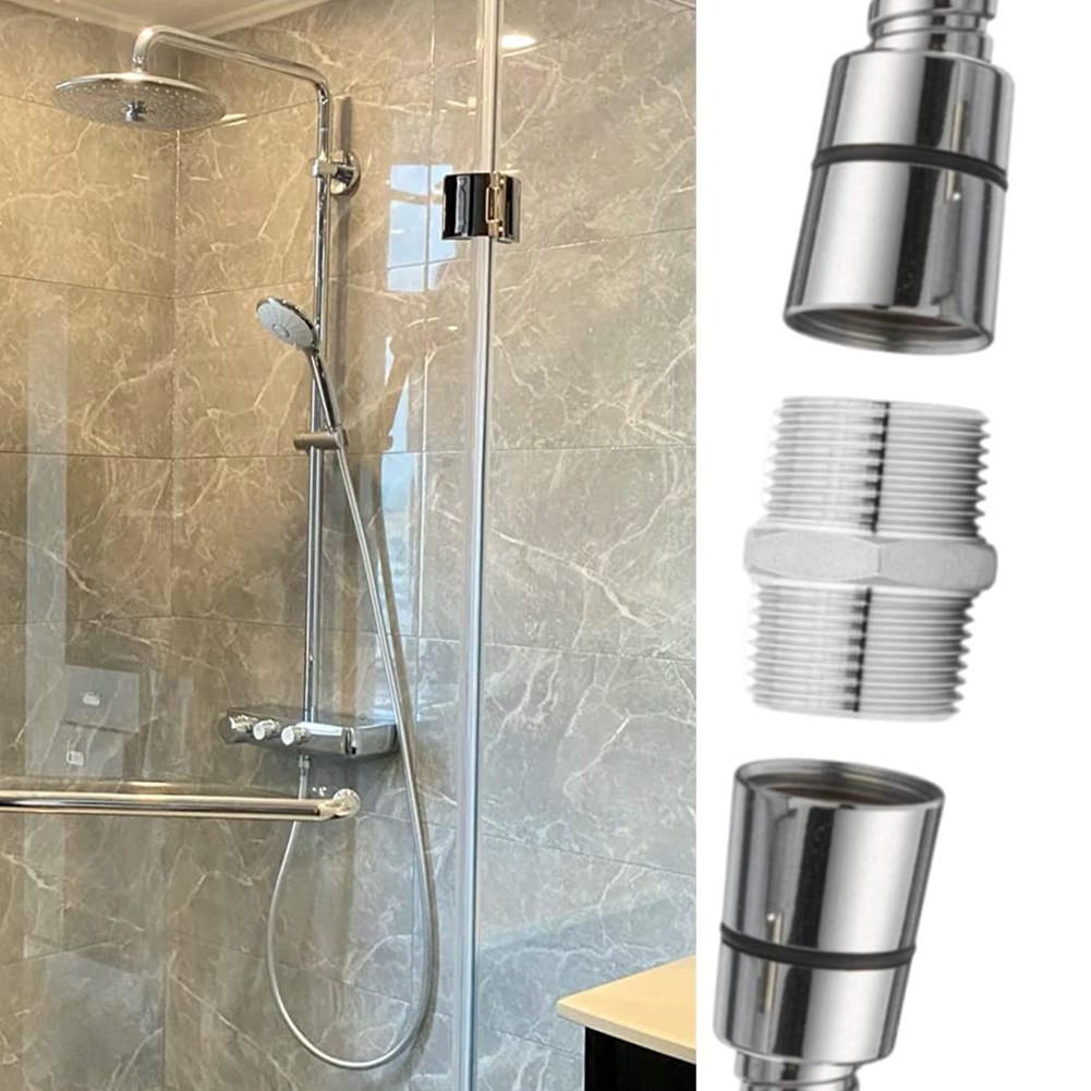 G1/2 Chrome Stainless steel Length Extender Shower Connector for Extra Long Hose
