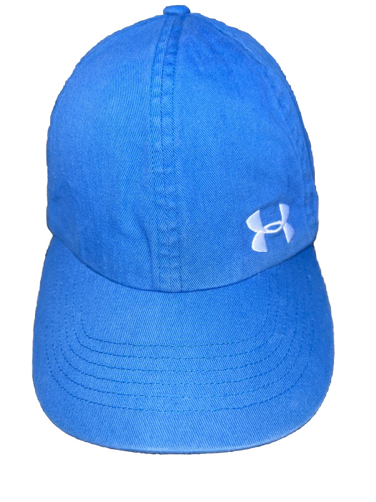 Under Armour w Logo Women’s Royal Blue Hat Cap Faded w Stretch Band Worn