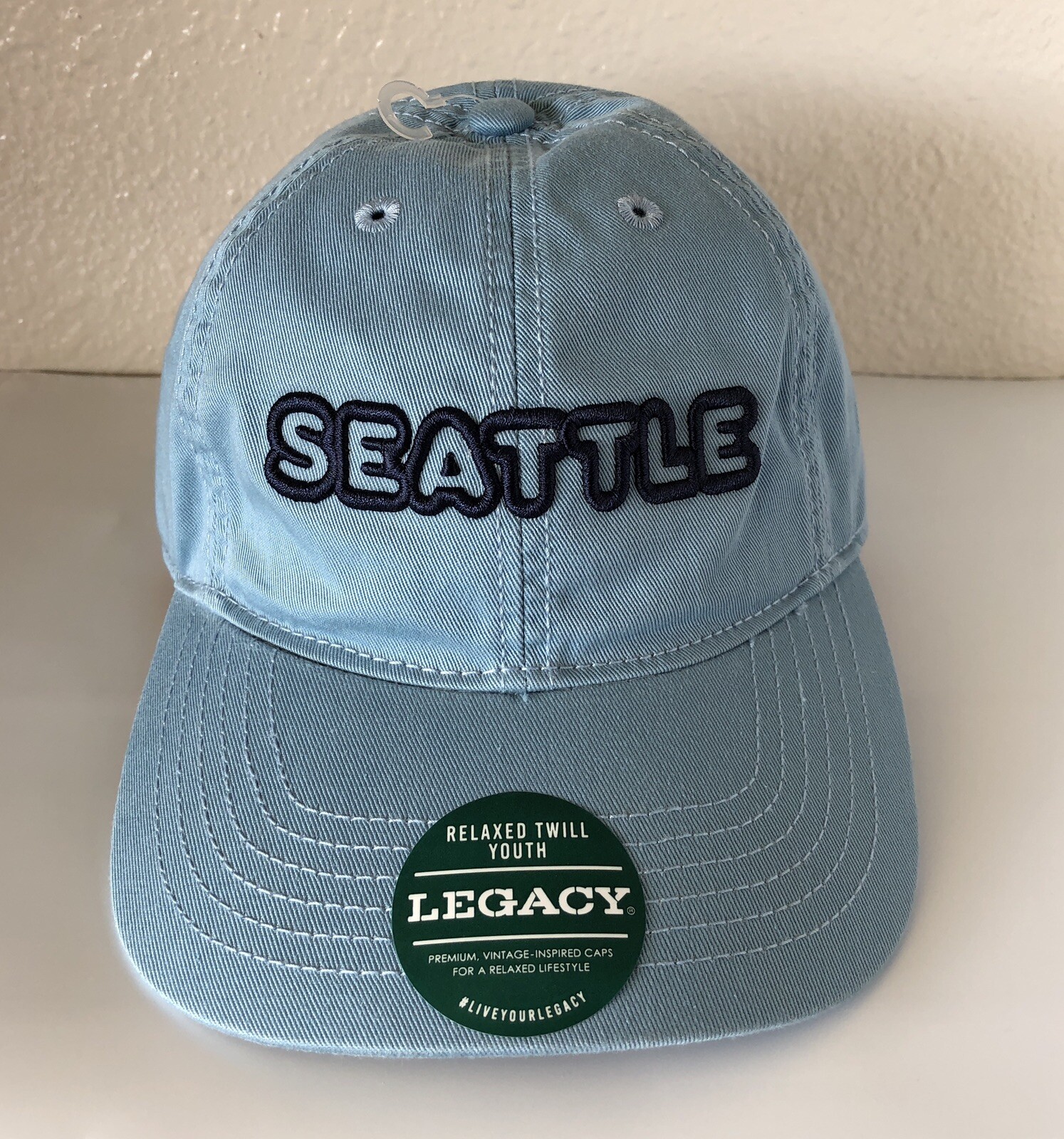 Legacy Seattle Washington Adjustable Hat Relaxed Twill Youth Boys Light Blue