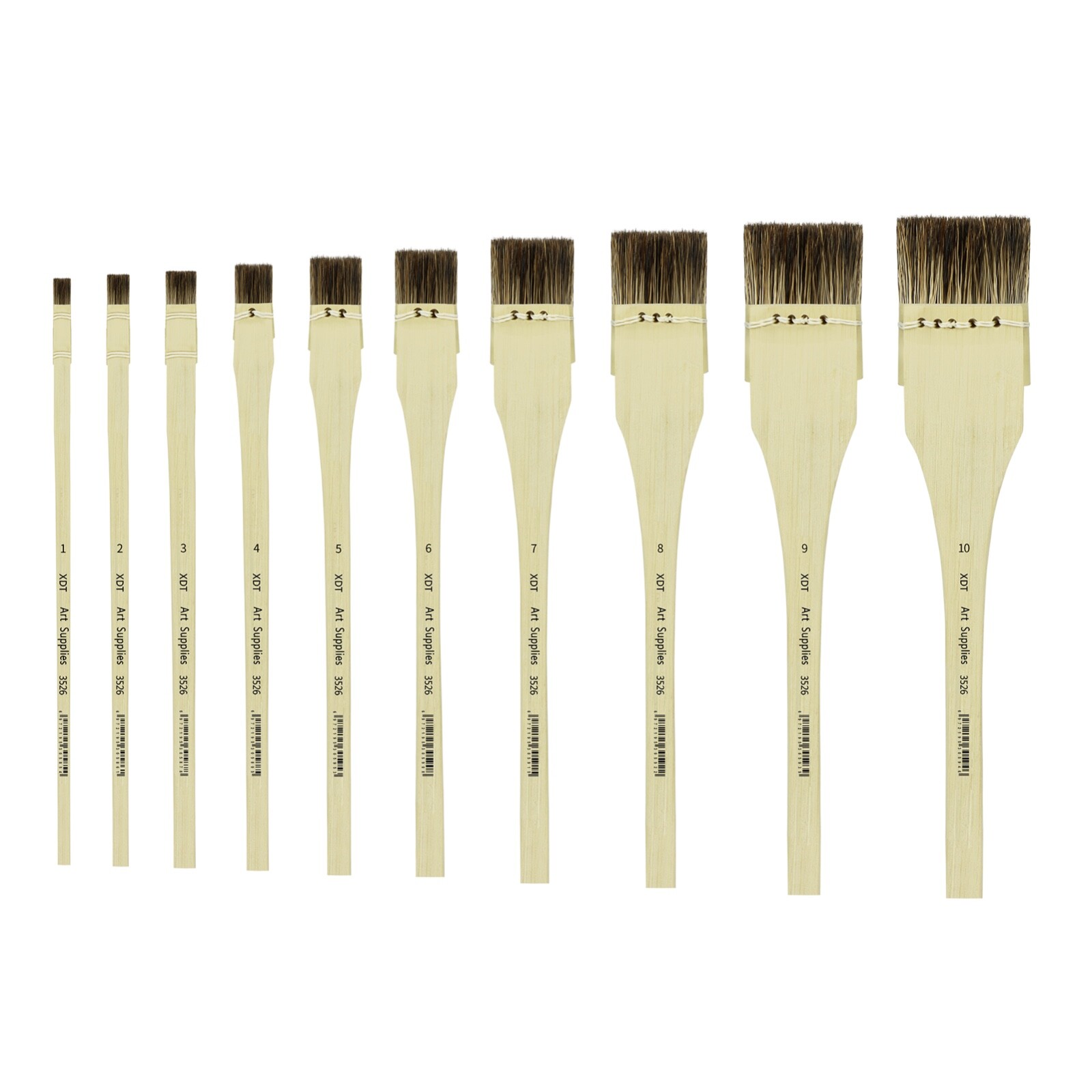 XDT#3526 Hake Artist Paint Brush 10 Piece Set, Traditional Japanese Tie-dye