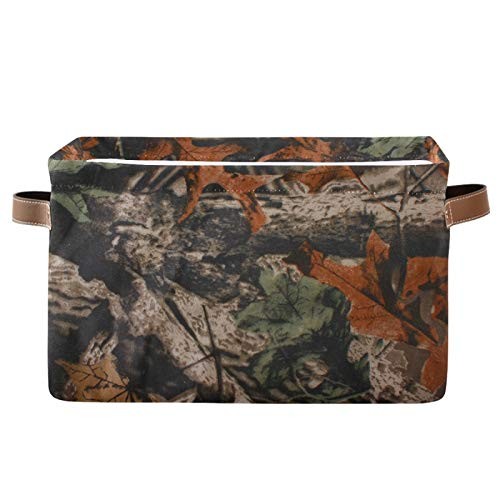 Rectangular Storage Basket Forest Tree Camouflage Collapsible Storage Cubes O...