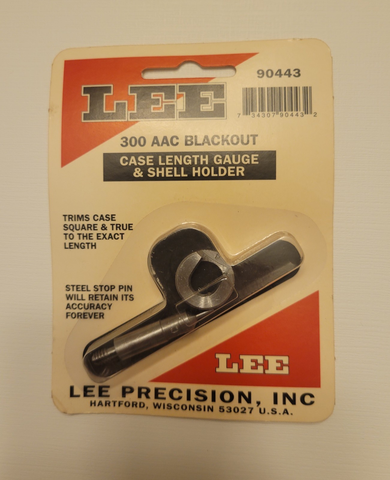 90443 LEE CASE LENGTH GAUGE & SHELLHOLDER - 300 AAC BLACKOUT - NEW - FREE SHIP
