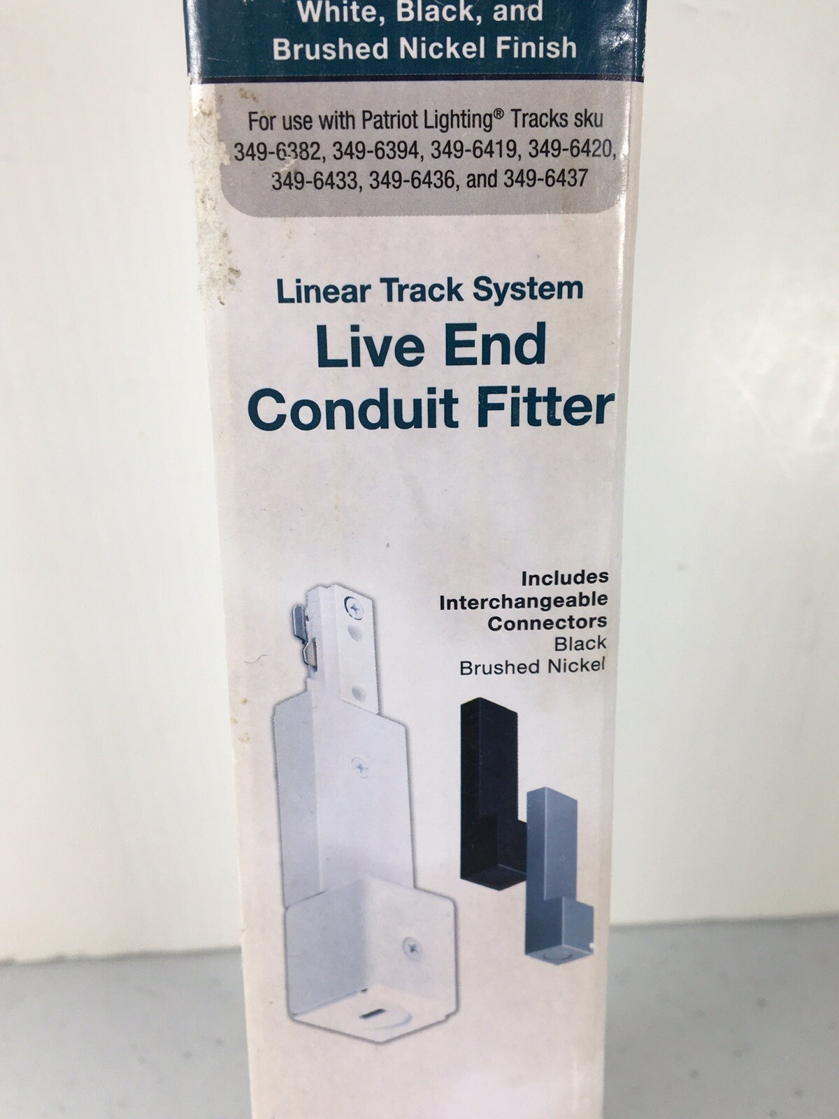 Linear Mixed Material Live End Power Feed, White, 6 In Black Brushed Nickel
