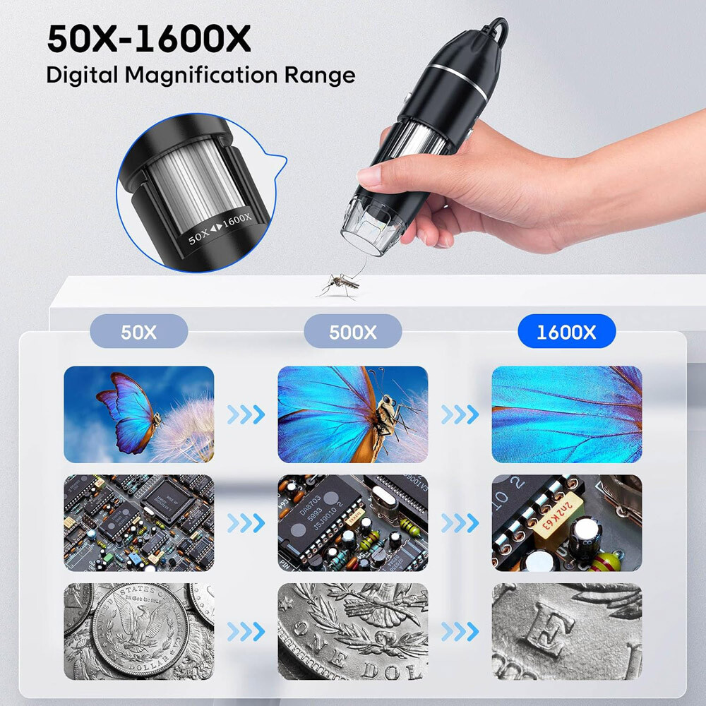 1600X Zoom 8LED HD USB Microscope Digital Magnifier Endoscope Video Camera