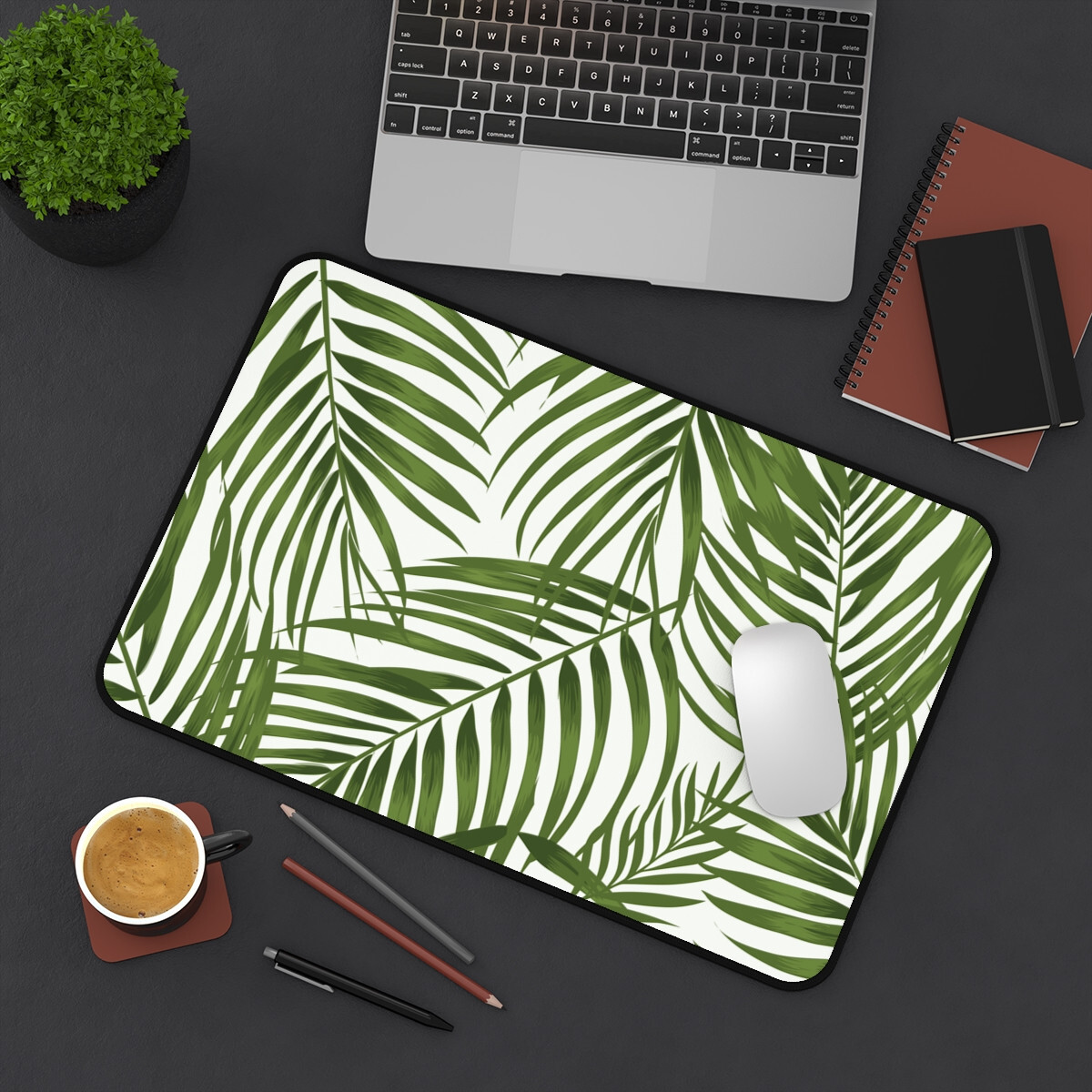 Fern Desk Mat – Large Tropical Leaf Mouse Pad for Office or Home Workspace