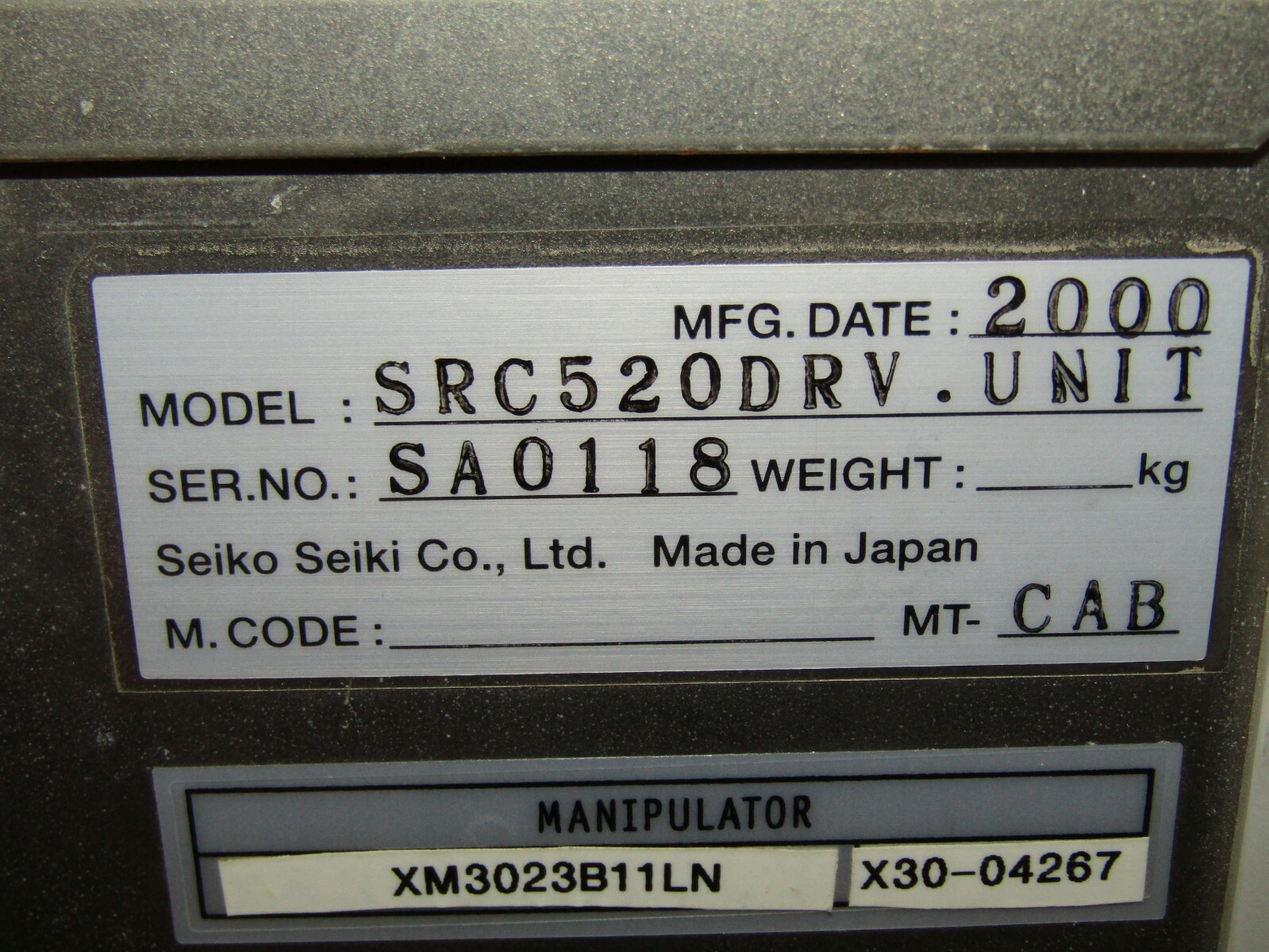 👀 EPSON / SEIKO XM3023B11LN D-TRAN ROBOT W/ SEIKO SRC-520 CONTROLLER