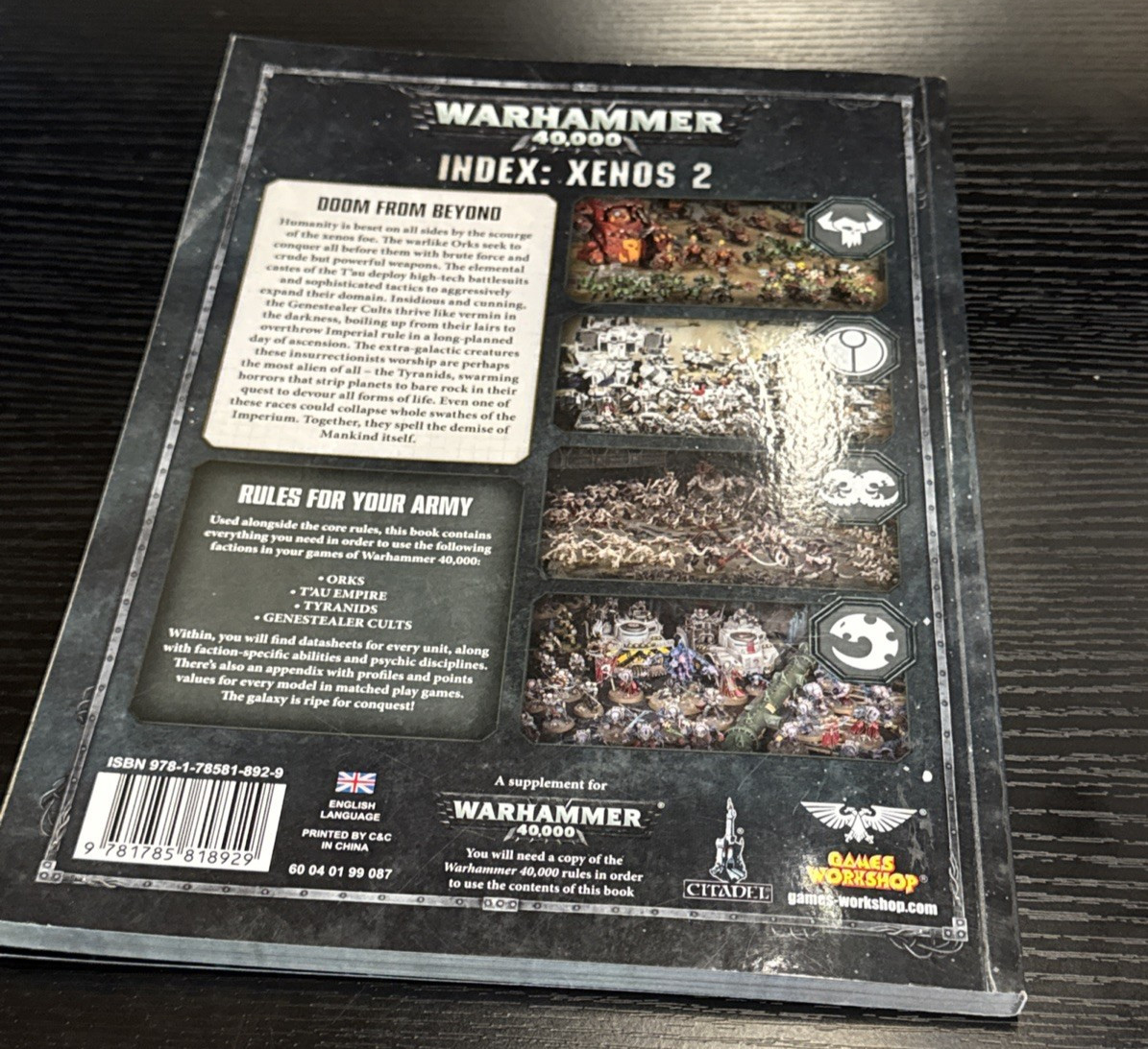 Warhammer 40,000: Index Xenos 2 (2017) 8th edition Games Workshop Supplement Mnt