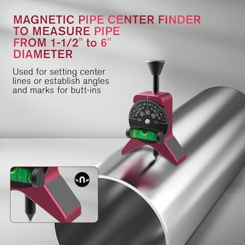 Magnetic Pipe Center Finder Tool, Y-Shape Pipefitter Gauge with Adjustable
