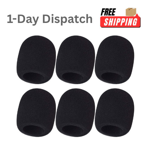 Swagwert 6 PCS Microphone Windscreen Foam Cover for SM58 Black