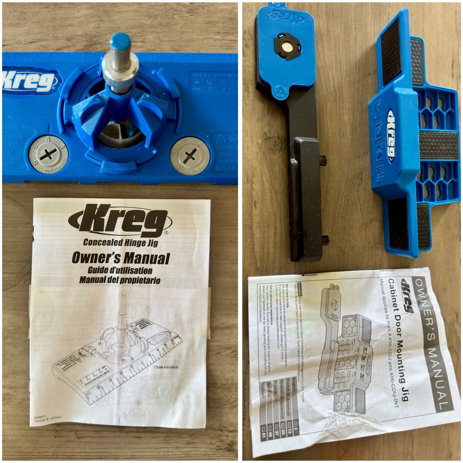 Kreg KHI-HINGE Concealed Hinge Jig + KHI-CDIJ Cabinet Door Mounting Jig
