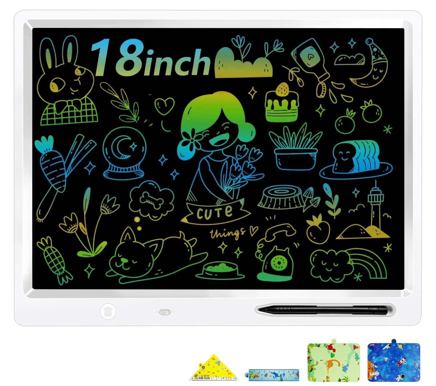LCD Writing Tablet, 18 Inch Colorful Doodle Board Valentines Kids Gifts,Erasa...