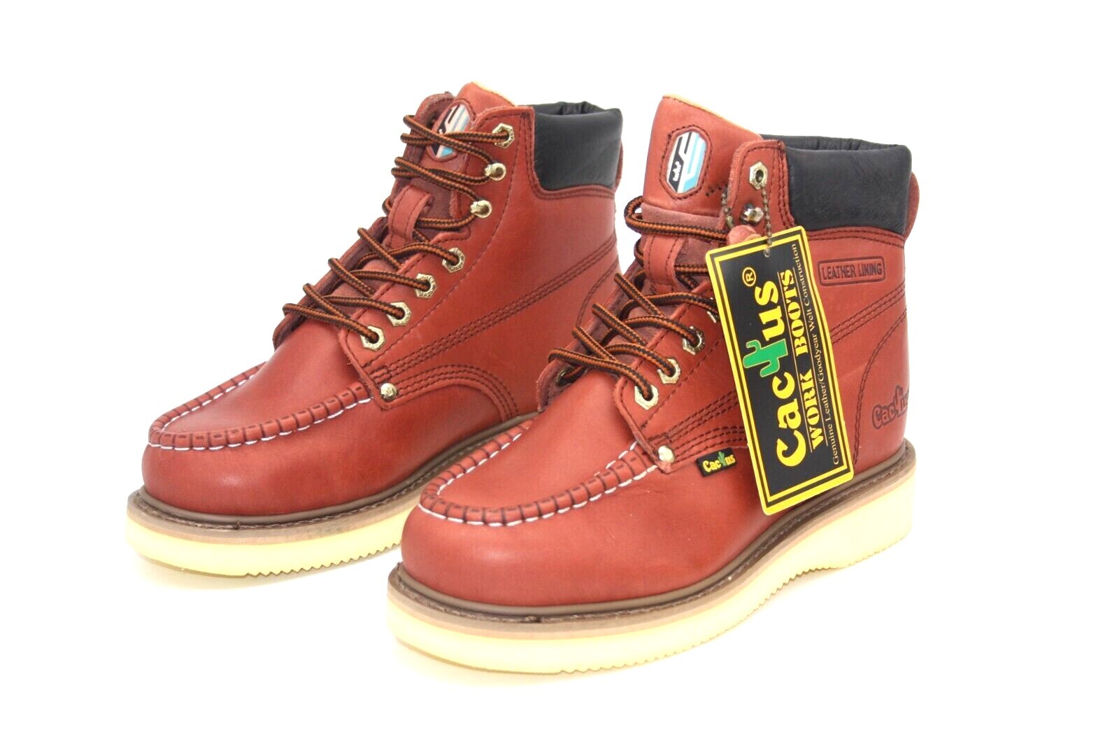 MEN'S CACTUS FOOTWEAR 644M+ BURGUNDY OIL RESISTANT WORK MAXIUM COMFORT BOOT