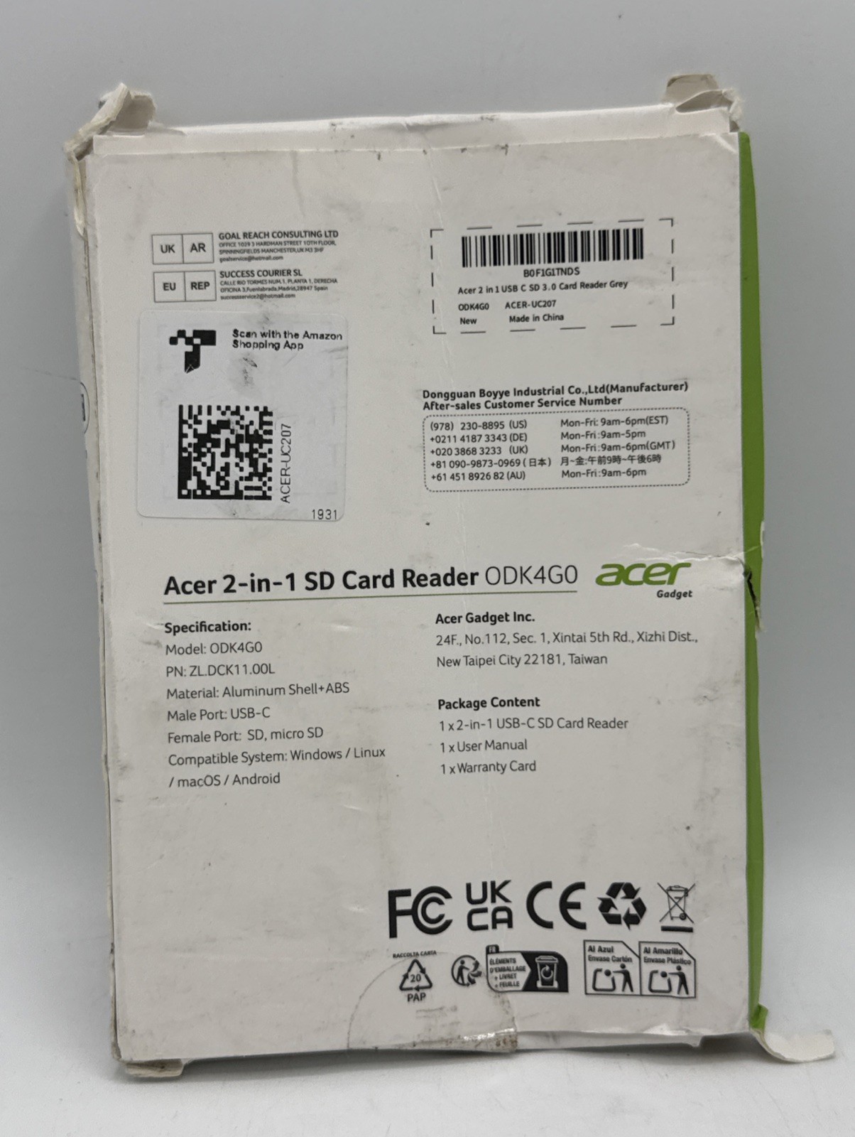 Acer 2-in-1 SD Card Reader ODK4G0 Open Box