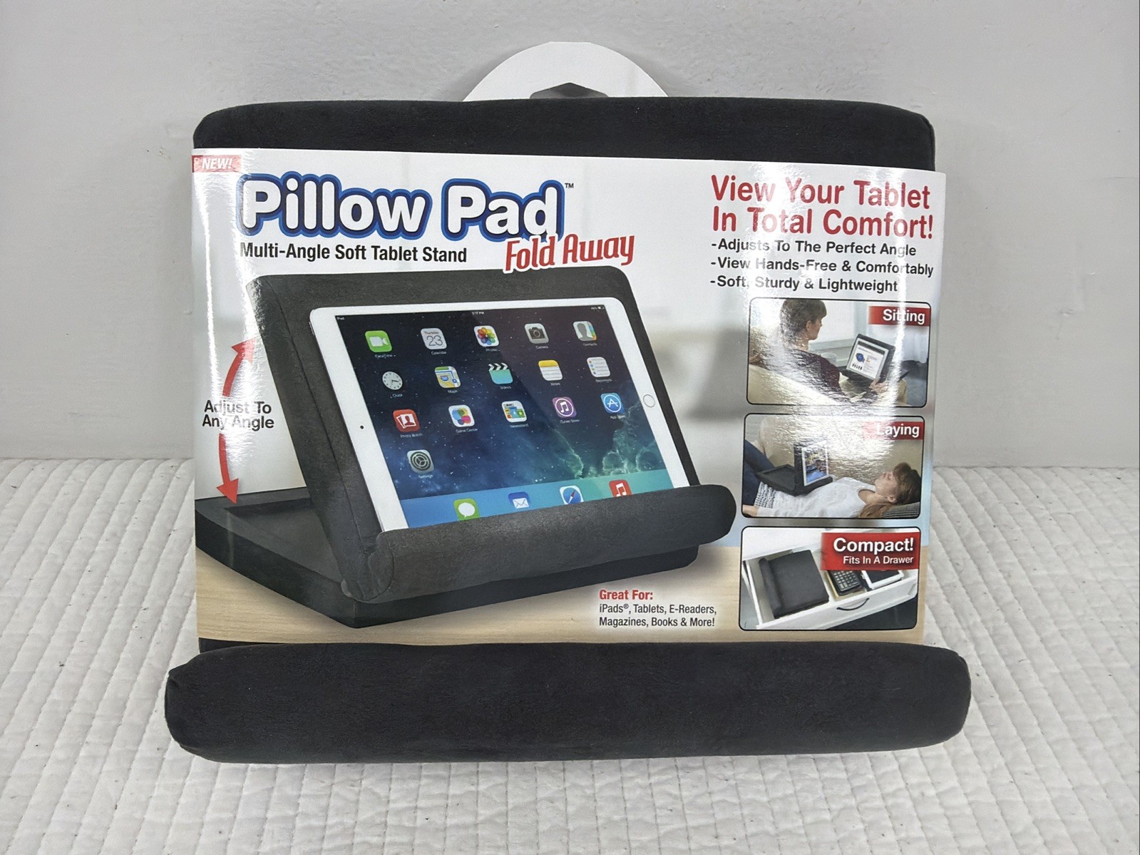 Ontel Pillow Pad Fold Away Tablet Holder Multi-Angle Compact