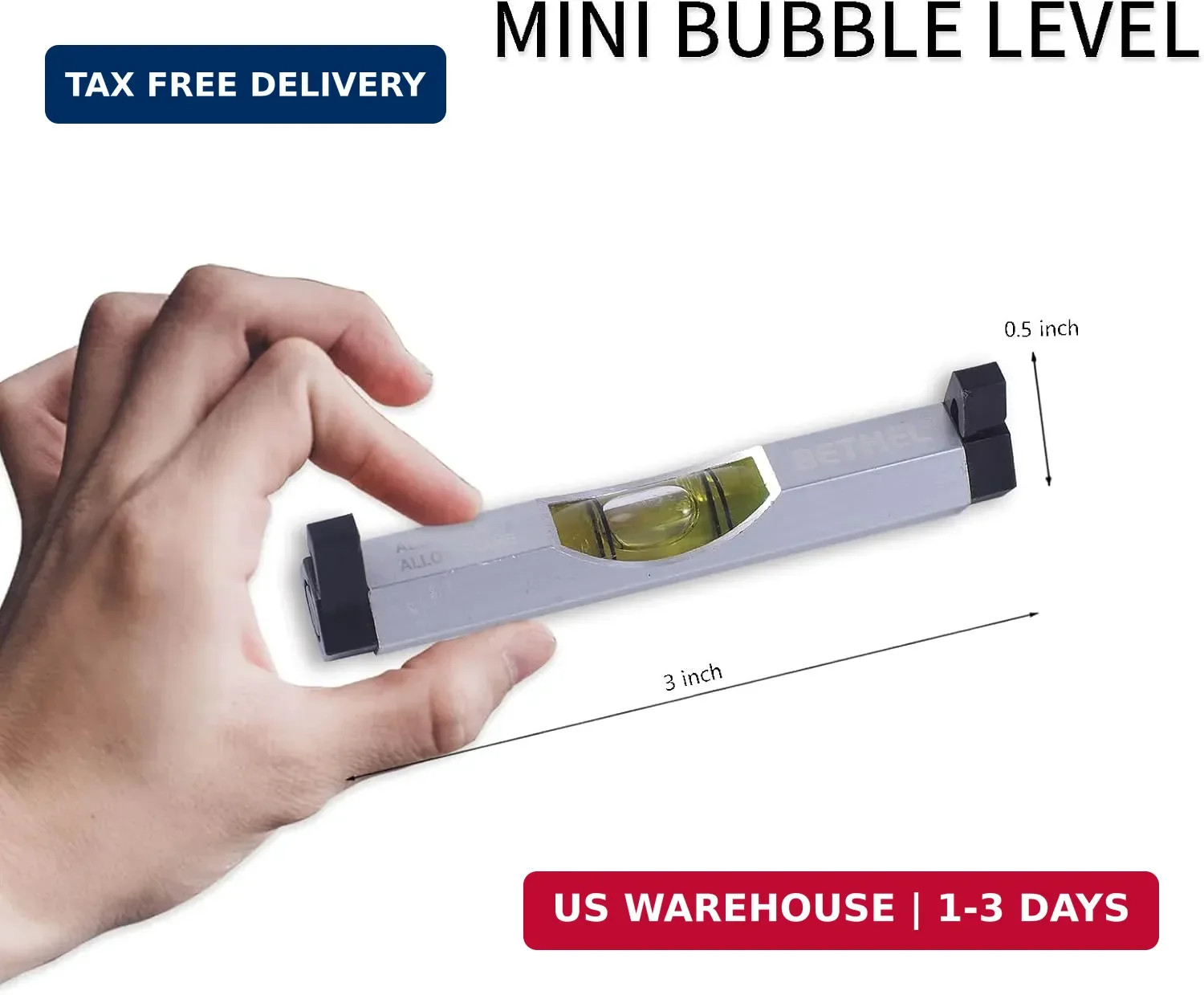 BETHEL 3 Packs Bubble Line Level String Tools, Aluminum Mini Leveler for Constru
