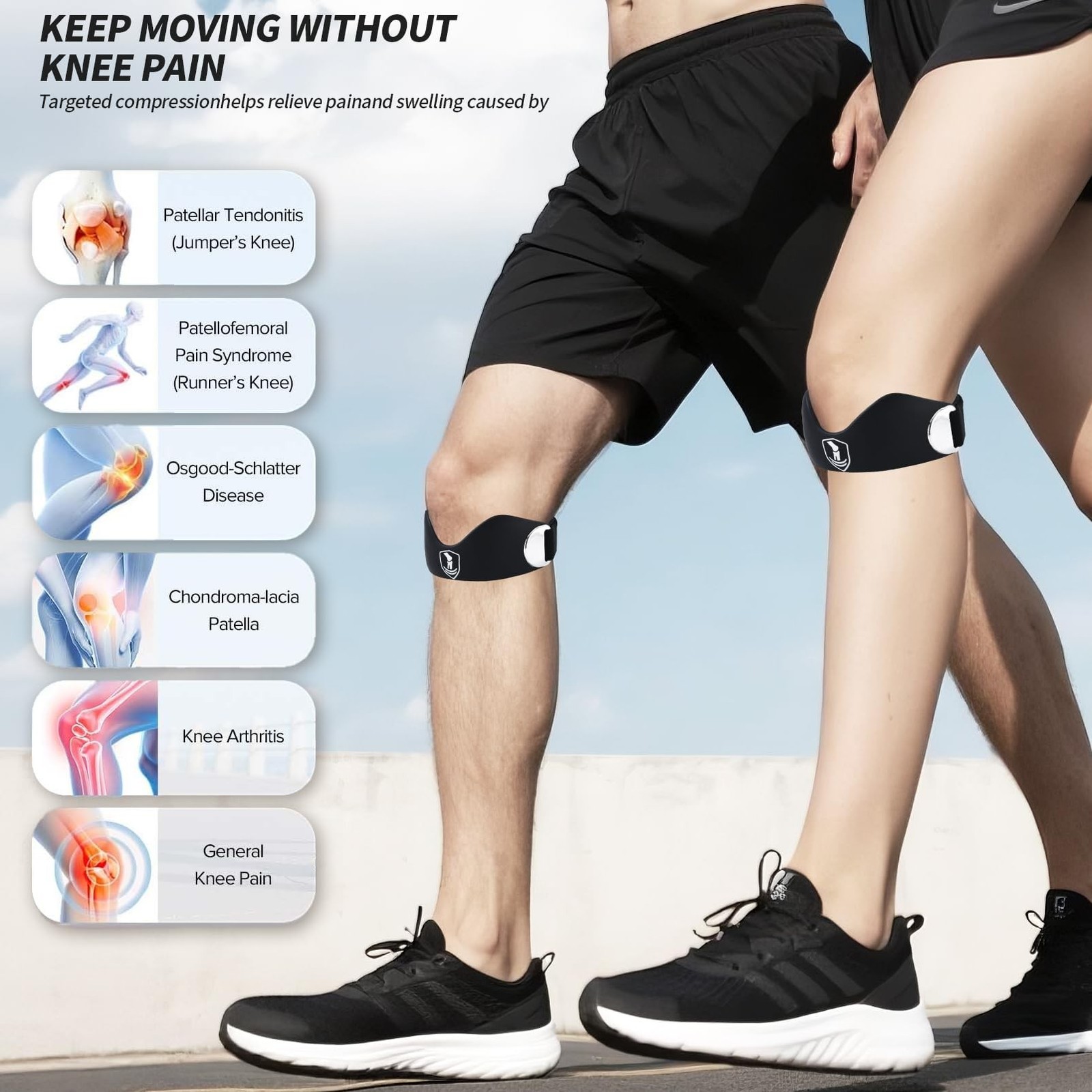 Patellar tendon support strap2 Pack, helps protect knee support for hiking, s...
